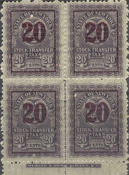 This is a block of 4 Mint condition ST63 with margin imprint below-Thanks to Roger Libot for providing this image.